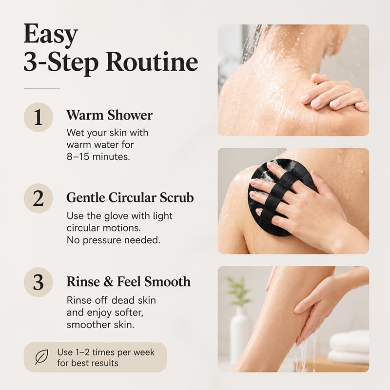 Soft Rubber Exfoliating Shower Glove