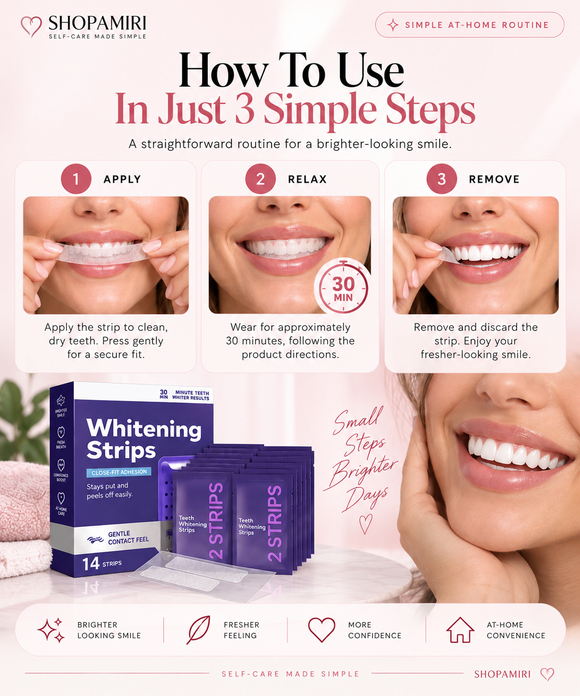 How to use SHOPAMIRI Whitening Strips